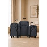louisiana polo 3'lü Valiz Seti 4 Teker Kumaş Valiz Navy Blue 1081