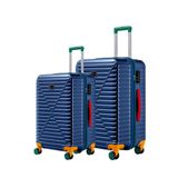 Louisiana Polo Buyuk Ve Orta Boy 2'Li Valiz Seti %100 Polikarbon Valiz 4X2 Teker Lacivert 1088