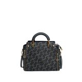 Louisiana Polo Kadın Omuz Çantası, Monogram Desenli, Gri Antrasit, 20x23x10 cm