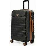 Louisiana Polo Orta Boy Valiz 4x2 Teker Siyah-Taba ABS Malzeme ile Hafif ve Dayanıklı Tasarım 1168 - Siyah - Taba