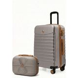 Louisiana Polo Orta Boy Valiz + Makyaj Çanta Taş-Taba 1168 - Taş - Taba