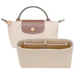 LOUKAYCCI Keçe Mini Organizatör Takımı Longchamp Mini XS Çantası için, El Çantası için Cüzdan Organizatör Takımı (Bej, mini)