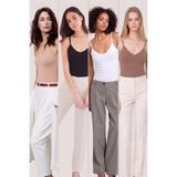Loule Kadın 4 Adet Pamuklu & Modal Ip Askılı V Yaka Basic Atlet - Terletmeyen Esnek Kumaş - 2XL