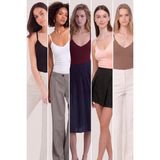 Loule Kadın 5 Adet Pamuklu & Modal Ip Askılı V Yaka Basic Atlet - Terletmeyen Esnek Kumaş - XL