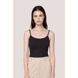Loule Kadın %95 Bambu Ip Askılı Basic Atlet - Esnek & Terletmeyen Doğal Kumaş - Siyah - XL