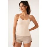 Loule Kadın Ip Askılı %95 Doğal Bambu Esnek Atlet - Yumuşak Dokulu & Terletmeyen Kumaş - Ten - XL