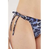 Louren B21020 Sabit Üçgen Leopar Bikini Takım, 42, LRN26YKB21020, MAVİ, Kadın