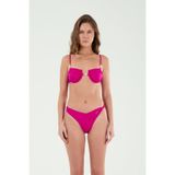 Louren B21025 İnci Detaylı Straplez Bikini Takım, 36, LRN26YKB21025, FUŞYA, Kadın