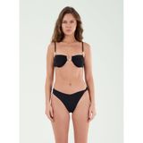 Louren B21025 İnci Detaylı Straplez Bikini Takım, 38, LRN26YKB21025, SİYAH, Kadın