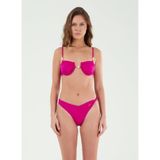 Louren B21025 İnci Detaylı Straplez Bikini Takım, 40, LRN26YKB21025, FUŞYA, Kadın