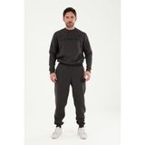 Louren W862 Şardonlu Oversize Eşofman Altı - XL - Gri