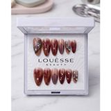 Louésse Mocha Pearl Takma Tırnak 12’li – Kahve Mermer Desenli İnci Detaylı Soft Luxe Nail