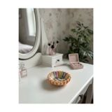 Louve Store 13cm Minimalist Dekoratif Oluklu Yuvarlak Gökkuşağı Renkli Kase ,