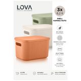 Lova 6 lt Shell Kapaklı Saklama Kutusu (3 adet) (Renkli)
