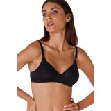 Lovable Kadın Imbottitura E Senza Ferretto, Cotone Elasticizzato, Spalline Con Regolazione Frontale, Comfort Totale, Cotton Line sütyen, Siyah, 40 / 6B