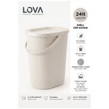 lovagroup 24 Litre Çok Amaçlı Kulplu Çöp Kovası Kapaklı Çöp Kutusu Banyo Mutfak Organizer