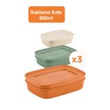 lovagroup 3'lü Çok Amaçlı Düzenleyici Saklama Kutusu Seti 600 ml - Banyo, Mutfak, Masaüstü Organizer Kapaklı Kutusu