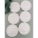Love 6 Adet Kırmızı Kalp 20 Cm Pasta/servis Tabağı