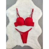 Love Angels Kadın Sütyen Külot Takım Iç Çamaşırı Destekli ve Nefes Alabilir Kumaş ile Günlük Kullanıma Uygun - Kırmızı - 85B