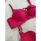 Love Angels Lazer Kesim Dikişsiz Sütyen, Dolgulu Iz Yapmaz Balensiz Önden Bağalama Detaylı Sütyen - 85B - Kırmızı