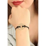 Love (Aşık) Siyah Deri İpli Unisex Mood Bileklik 5886