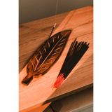 Love Bundles 20 Adet Coconut Çubuk Tütsü ve Yaprak Tasarımlı Tütsülük Seti | Meditasyon | Yoga | Sakinleştirici Kahverengi Coconut