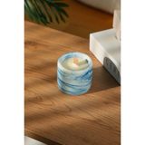 Love Bundles Azure Calm %100 Soya Wax Odun Fitilli Mavi Mermer Desen Dekoratif Mum - 1 Adet