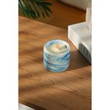 Love Bundles Azure Calm%100 Soya Wax Odun Fitilli Mavi Mermer Desen Dekoratif Mum Mavi