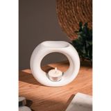 Love Bundles Beyaz | Yüzük Seramik El Yapımı Buhurdanlık | Dekoratif Buhardanlık (1 TEALİGHT ILE BİRLİKTE) Beyaz
