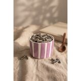 Love Bundles Lavanta Lila Çizgili Seramik Çerezlik / Mini Kase