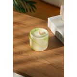 Love Bundles Mint Flow%100 Soya Wax Odun Fitilli Yeşil Mermer Desen Dekoratif Mum Yeşil