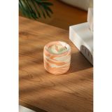 Love Bundles Peach Cloud%100 Soya Wax Odun Fitilli Dekoratif Mermer Desen Mum Turuncu