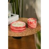 Love Bundles Red Marble %100 Soya Wax Odun Fitilli 2’li Dekoratif Mermer Desen Mum Seti - Kırmızı - 2 Adet