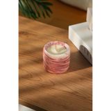 Love Bundles Rose Drift%100 Soya Wax Odun Fitilli Gül Kurusu Mermer Desen Dekoratif Mum Pembe