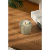 Love Bundles Soft Pebble%100 Soya Wax Odun Fitilli Dekoratif Mum – El Yapımı Mermer Desen Gri
