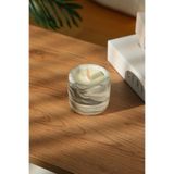 Love Bundles Stone Mist%100 Soya Wax Odun Fitilli Gri Mermer Desen Dekoratif Mum Gri