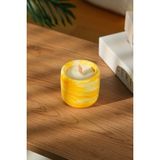 Love Bundles Sunny Flow %100 Soya Wax Odun Fitilli Sarı Mermer Desen Dekoratif Mum - 1 Adet