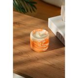 Love Bundles Sunset Wave %100 Soya Wax Odun Fitilli Turuncu Mermer Desen Dekoratif Mum - 1 Adet