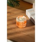 Love Bundles Sunset Wave%100 Soya Wax Odun Fitilli Turuncu Mermer Desen Dekoratif Mum Turuncu