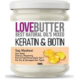 Love Butter 190 ml Kuru ve Yıpranmış Saçlar İçin Keratin-Biotin Onarıcı Saç Maskesi