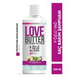 LOVE BUTTER 9 Özlü Saç Dökülmesine Karşı Hızlı Saç Uzatan Dökülen Geç Uzayan Saçlar Onarıcı Besleyici Şampuan