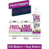 Love Butter Saç Bakım Yağı 190ML & Cilt Bakım Yağı 190 ml & Bakım Şampuanı 330 ml Bakım Seti