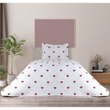 Love Çift Taraflı 2 Parça Tek Kişilik Yatak Örtüsü - Beyaz - 180 x 230 cm