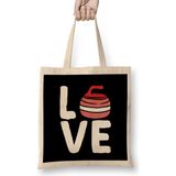 Love Curling Stones Curling Player Team Coach Skip Crew Bez Çanta Uzun Saplı - Açık Bej - 40 X 40