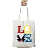 Love Doctor Who Iki Tarafı Kalıcı Baskılı Yıkanabilir Okul Plaj Omuz Bez Çantası