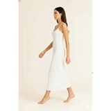 Love Dream Bambu Uzun Kombinezon Ayarlanabilir Askılı Kadın Beyaz %95 Bambu Konforlu Model