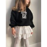 Love For Me Sweatshırt ve Pileli Etek Yılbaşı Kombini - 5 - 6 Yaş - 000-Siyah