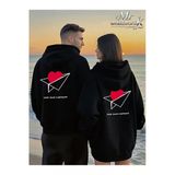 Love From A Distance Sevgili Kombini Hoodie – Unisex Oversize Kapüşonlu Sweatshirt 2’Li Set