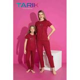 Love Fuchsia Underwear Nefes Alan Milan Kumaş Kısa Kollu Anne-Kız Kombin Pijama Takımı/1Adet Fiyatı,Ayrı Ayrı Satılmaktadır