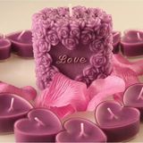 Love Güllü Silindir Silikon Mum Kalıbı - Seçenek 1
